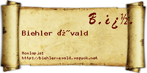 Biehler Évald névjegykártya